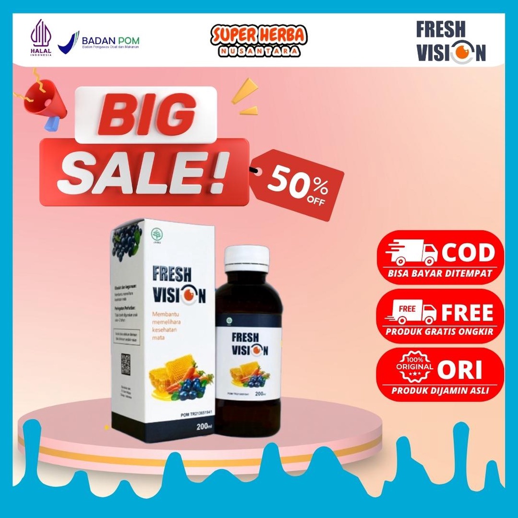 

[BIG SALE] | Fresh Vision | Vitamin Mata Terbaik Yang Bantu Mengatasi Masalah Mata Minus Mata Plus Mata Silinder Pandangan Blur Mata Merah Mata Kering
