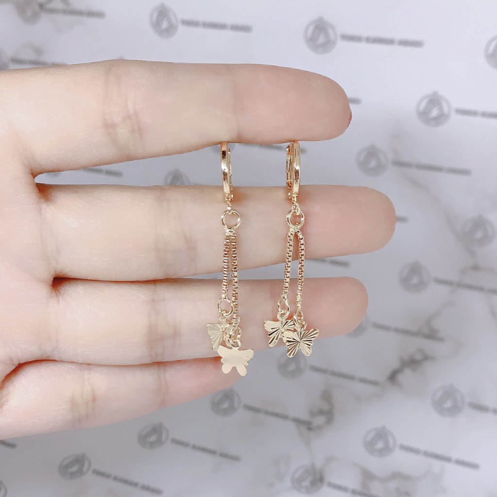 Xuping Gold Anting Dewasa Model Clips Permata Pelangi 24K *61