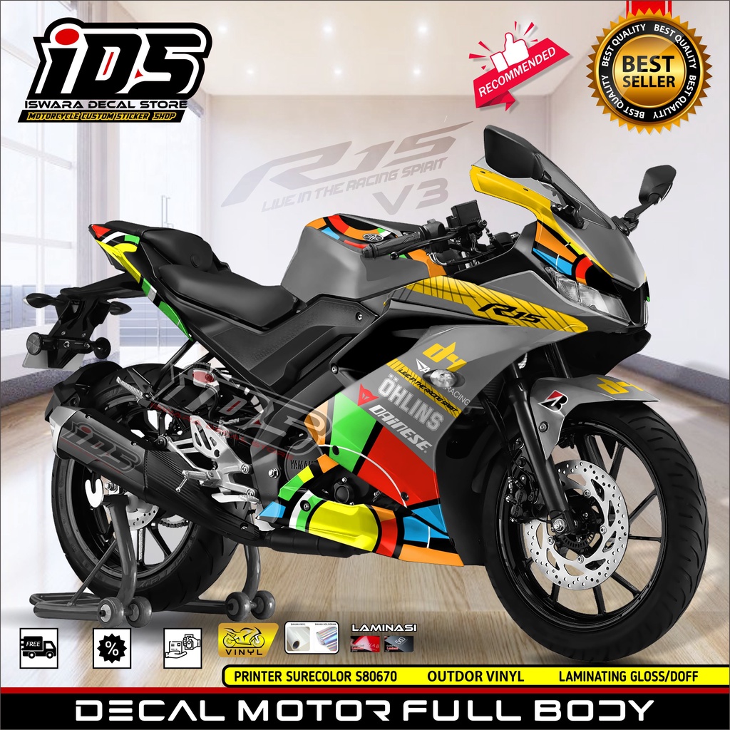 Decal R15 V3 Full Body Stiker R15 V3 Full Body Dekal R15 V3 Modifikasi Sun Moon