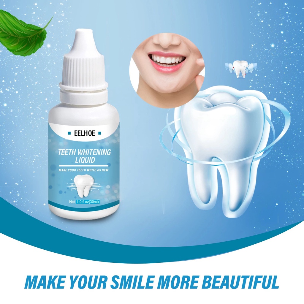 EELHOE Teeth Whitening Liquid 30ml / Original Pemutih Gigi Dan Penghilang Karang Gigi / Odol Pemutih Gigi Dan Karang Gigi / Pembersih Karang Gigi Dan Pemutih Gigi / Penghilang Karang Gigi