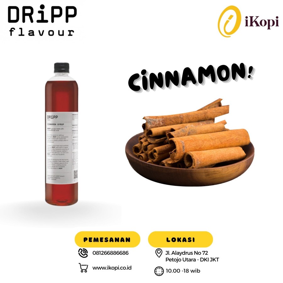 

Dripp Flavour Cinnamon | Premium Syrup Rasa Cinnamon 760 ml