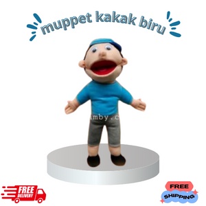 Boneka Tangan Muppet Laki-Laki Baju Biru | Mainan Edukasi