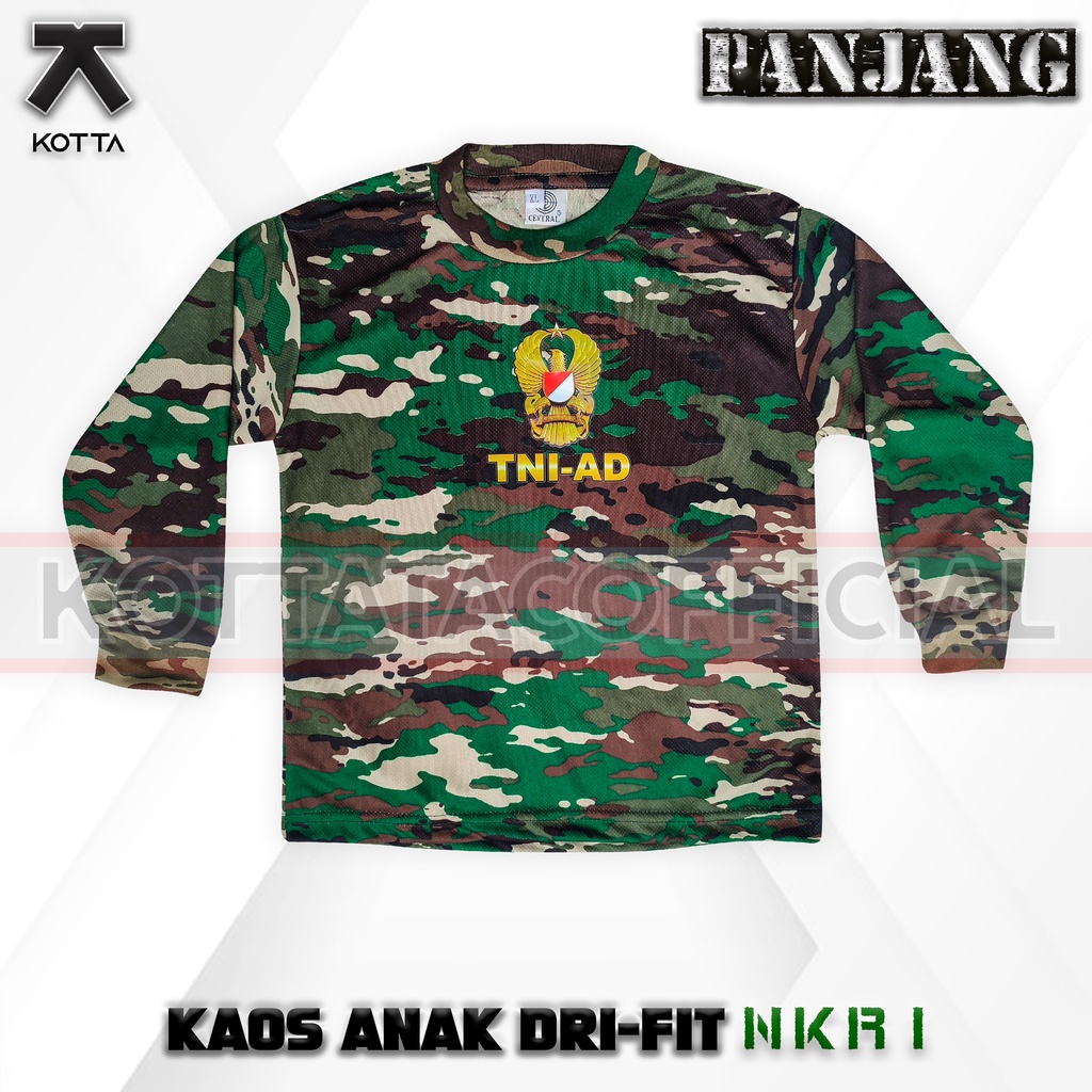 SETELAN KAOS BAJU TRANING DRYFIT ANAK LORENG KASAD NKRI TNI TERBARU