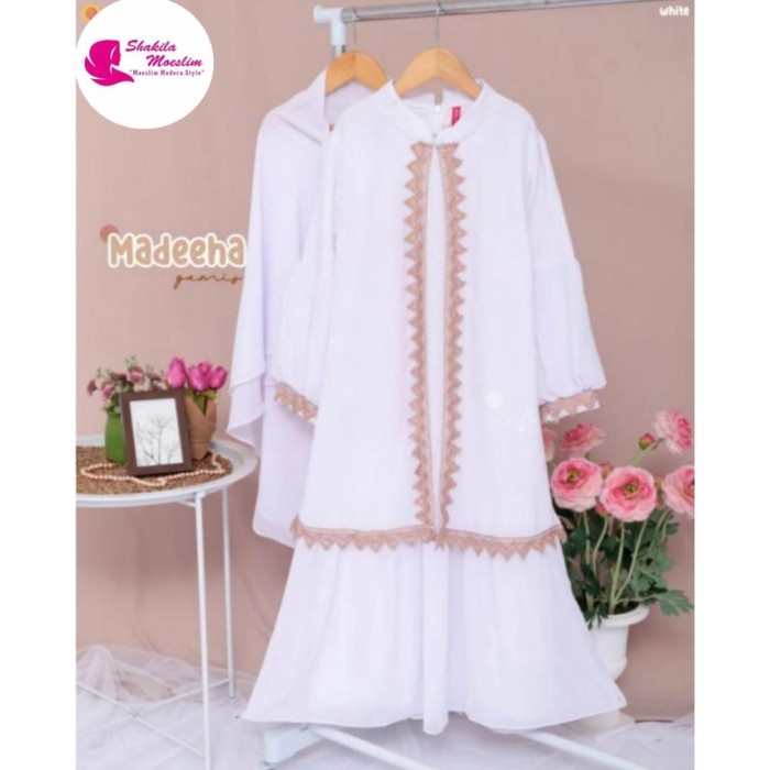 GAMIS PUTIH ANAK PEREMPUAN UMUR 11 12 TAHUN TANGGUNG REMAJA BAJU GAMIS