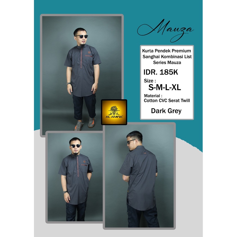 Kurta Dewasa Lengan Pendek Al Amwa - Gamis Kurta Pendek - Kurta Pendek Al Amwa - Kemko Al Amwa Lenga