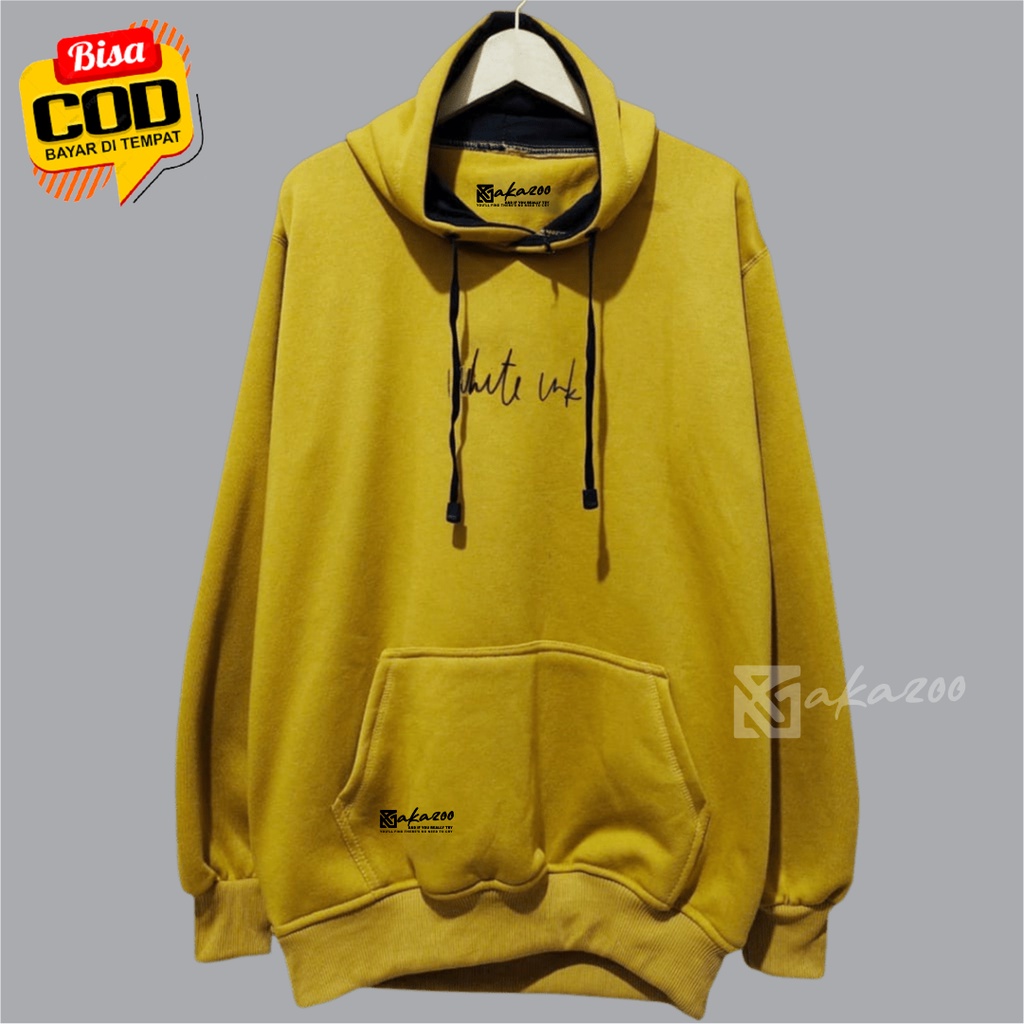 ziper hoodie pria original Sablon what iNk Warna Kuning sweater pria distro jumbo hoodie oversize korean style pria hoodie akazoo