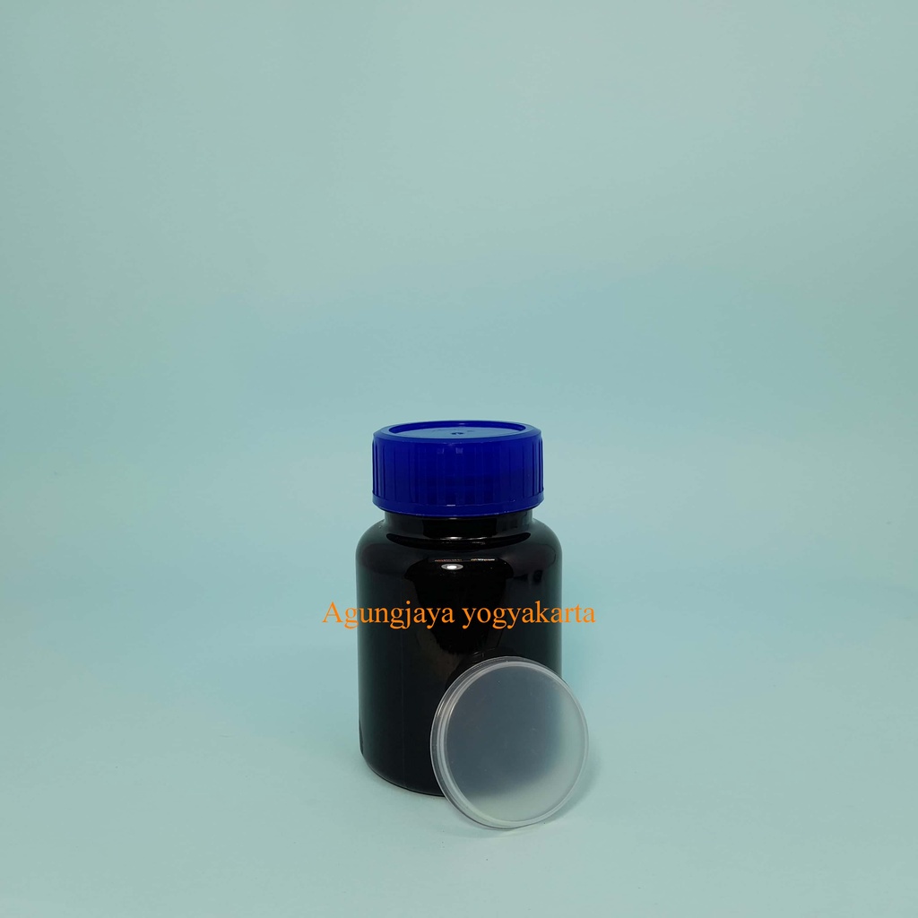 Botol Tablet 170 Ml Ps Hitam Neck 45 Tutup Polos  + Plug / Botol Plastik / Botol Tablet / Botol Kaps