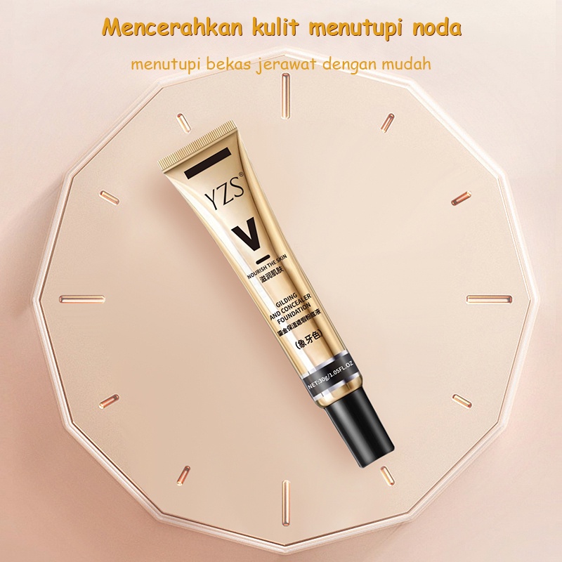 【READY STOCK】YZS Gilding And Concealer Liquid Foundation 30ml Lightweight Concealing Foundation Mempercantik Wajah  Melembabkan Dan Mencerahkan Kulit