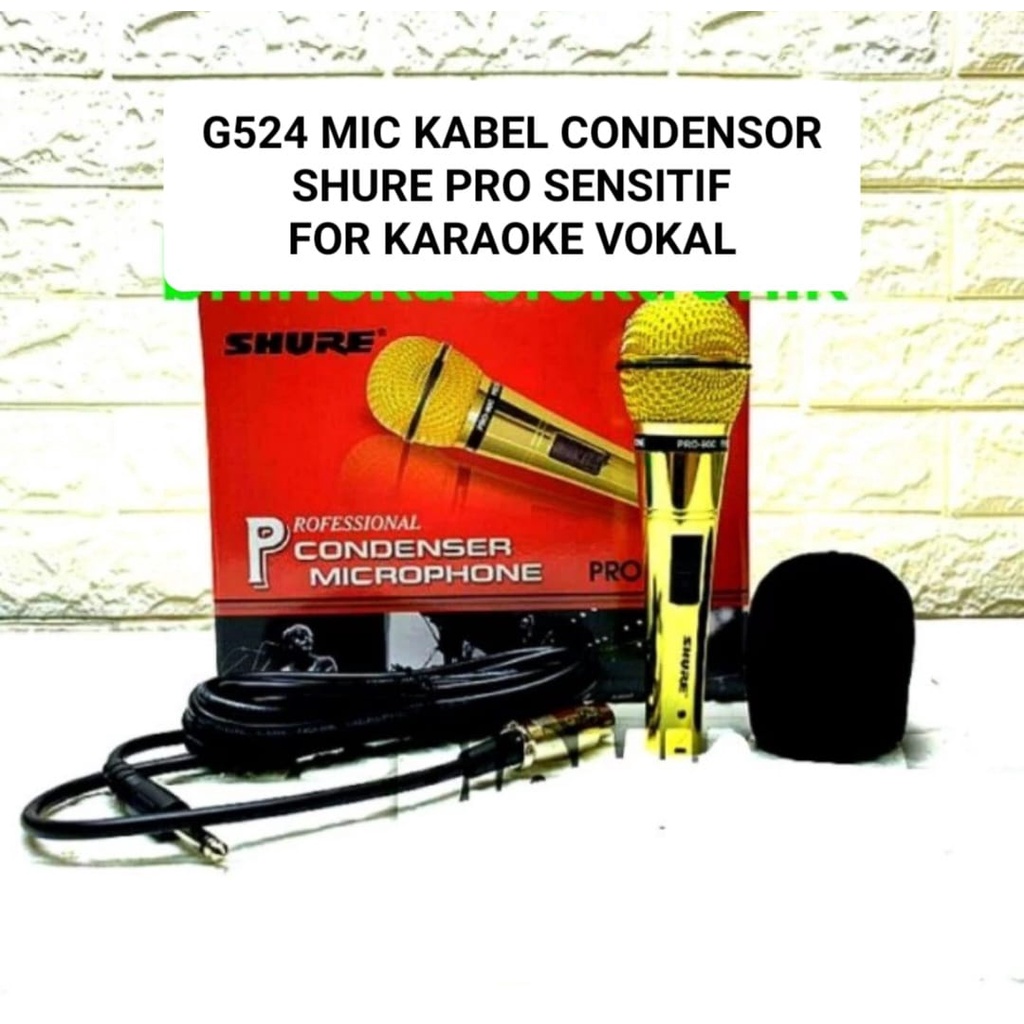 G524 MIC KABEL CABLE WIRE CONDENSER MIK MIKROPON MIKROPHONE SOUND BEST MICROPHONE KARAOKE VOKAL VOCA