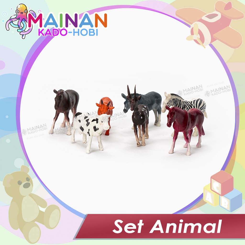 KADO MAINAN ANAK LAKI SET MINIATUR FIGUR ZOO ANIMAL HEWAN HUTAN