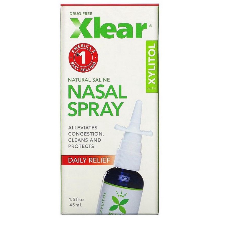 Xlear Xylitol Saline Nasal Spray Daily Relief 45 ml Spray Anti Sumbat sinus nasal ORI USA