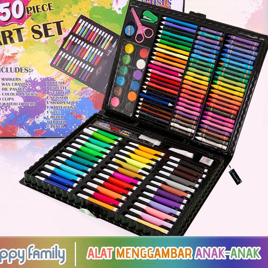 

✨Grosir✨ HappyFamily Crayon Set 150 Pcs Macam Warna Cocok Menggambar Mewarnai - Pensil crayon (Alat Menggambar atau Mewarnai) Hadiah anak-anak !!!