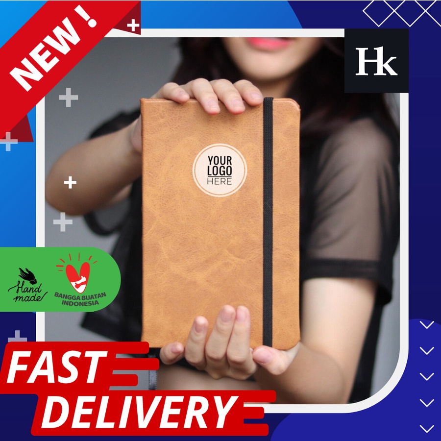 

FREE CETAK LOGO - Custom Agenda Cover Kulit Ukuran A5 M - Plain M