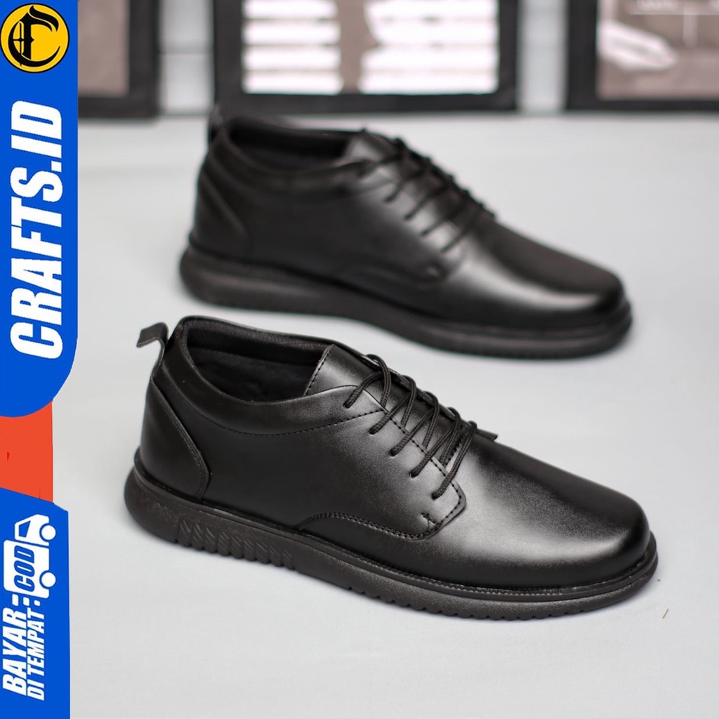 Hatta Black Series - Sepatu Formal Pria Sepatu Pantofel Kerja Pria