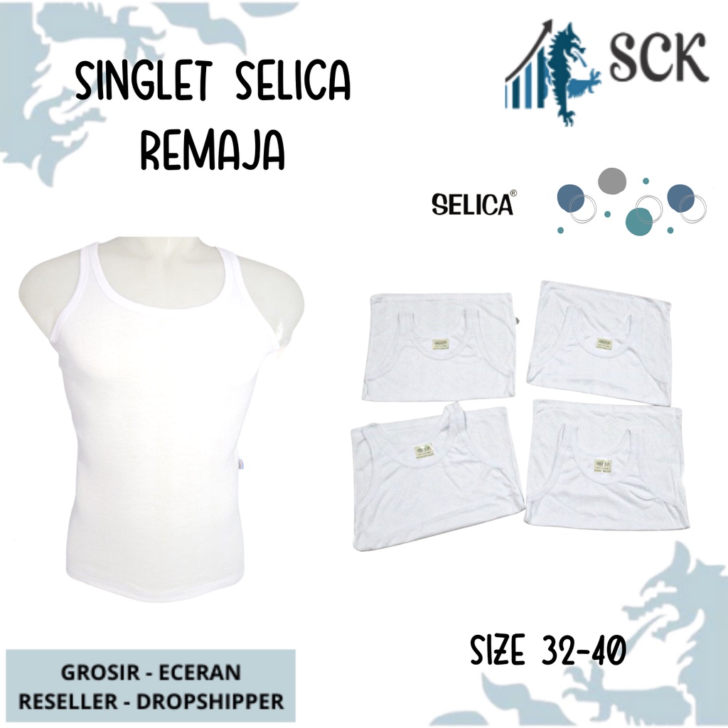 Kaos Dalam SELICA REMAJA PUTIH Polos / Pakaian Dalam Laki-laki  / Singlet Remaja Kaos Putih SELICA Pria - sckmenwear GROSIR