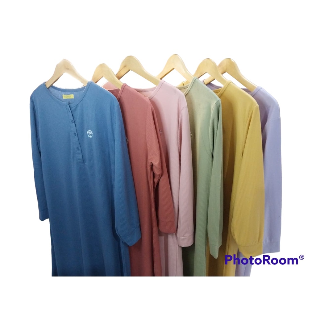 Gamis wanita Phelicia bahan kaos adem murah meriah