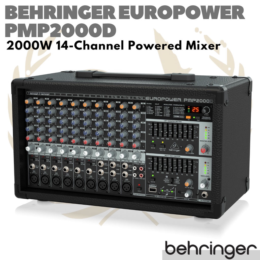 BEHRINGER EUROPOWER PMP2000D 14 Channel Powered Mixer | Power PMP2000