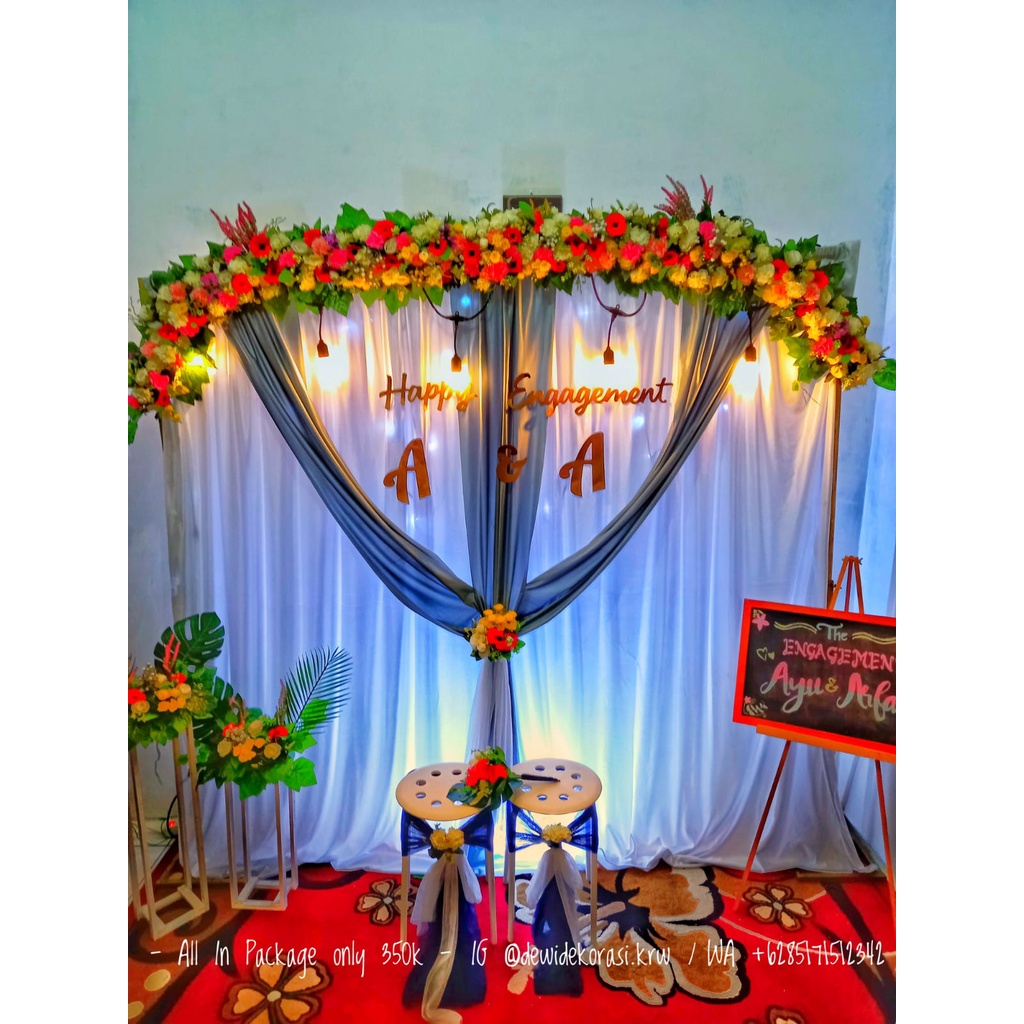 Backdrop lamaran nikahan ulangtahun dan aqiqah (SEWA)