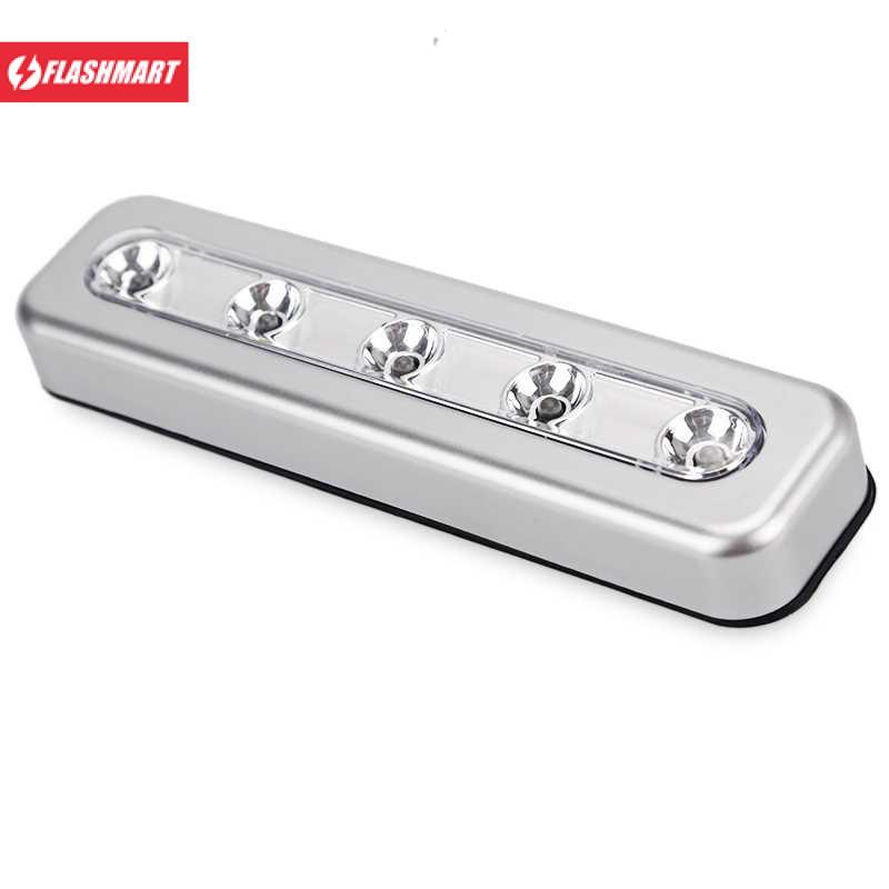 Flashmart Lampu Mini LED Multifungsi Push Touch Wall Light Lamp 5 LED Cool White - LE5