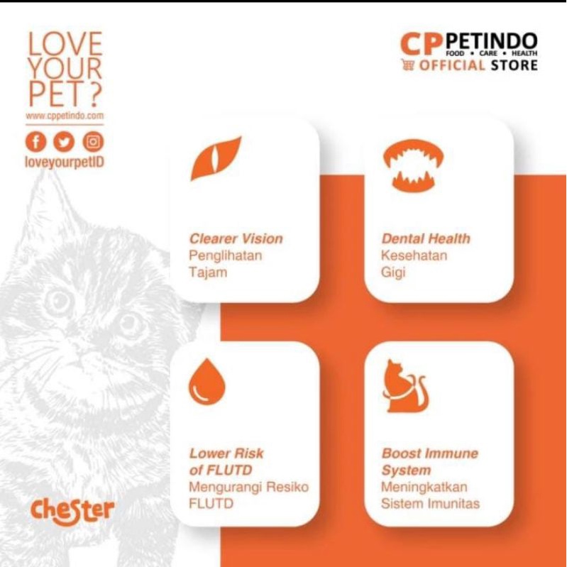 Chester cat food tuna 20kg makanan kucing all stages promo