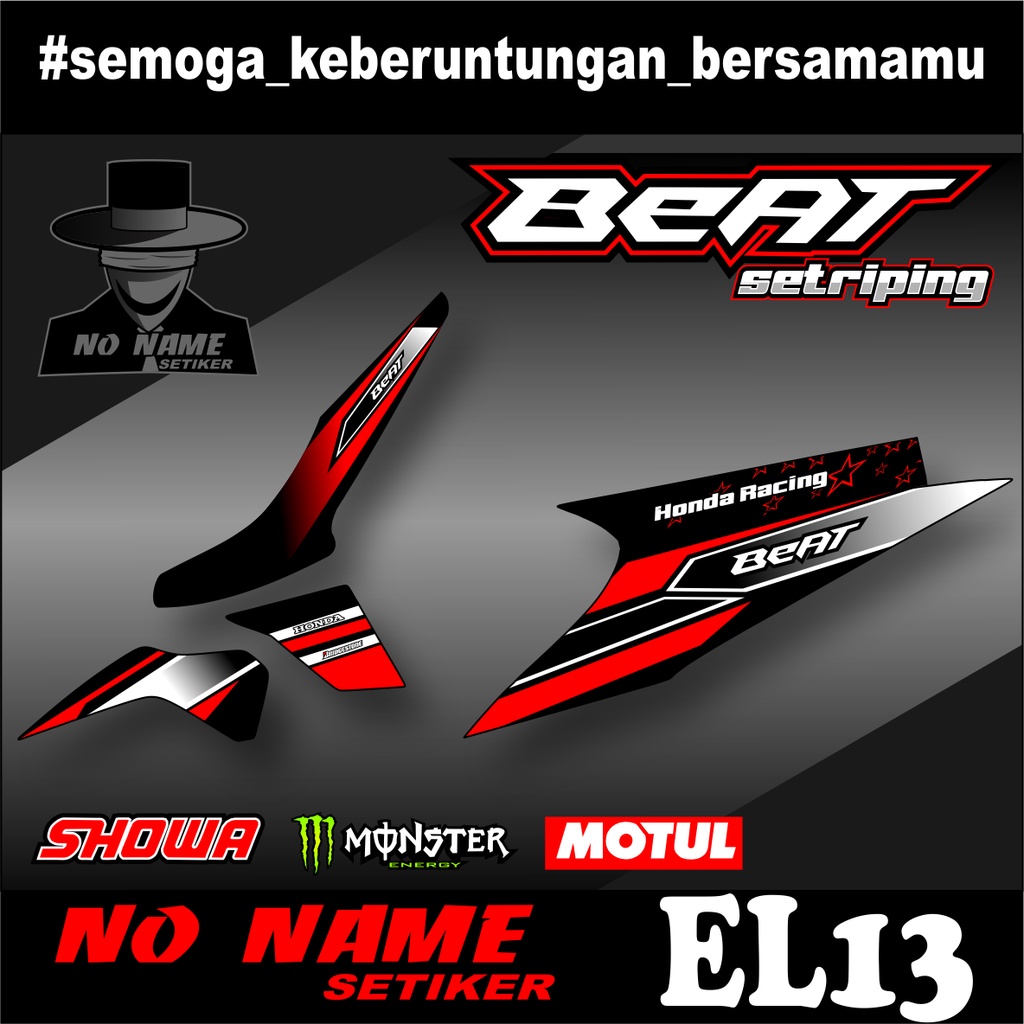 Striping Beat Karbu 2008 2009 2010 2011 2012 (el13) Variasi Sticker Stiker Skotlet Motor Scotlite List