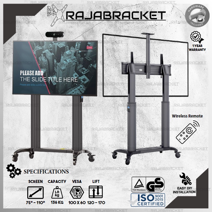 Standing Bracket TV 75 80 85 90 95 100 105 110 inch, Standing Remote Lifting | Wireless Remote