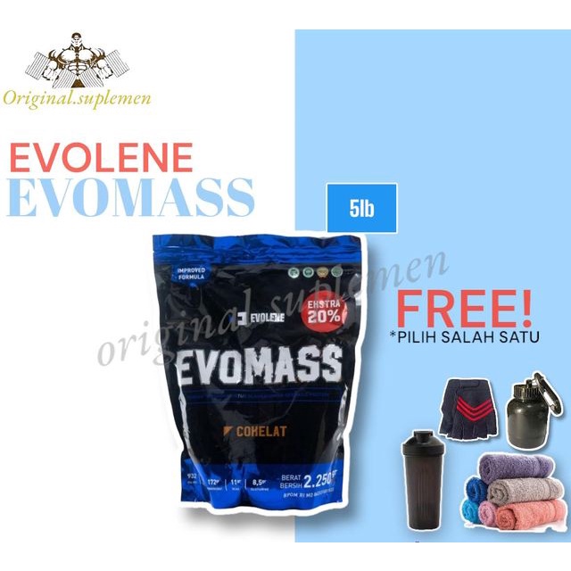 Evolene EVOMASS 2,25kg 5lbs Evo Mass Susu Gainer Menaikkan Berat Badan Whey Protein Susu Tinggi Kalo