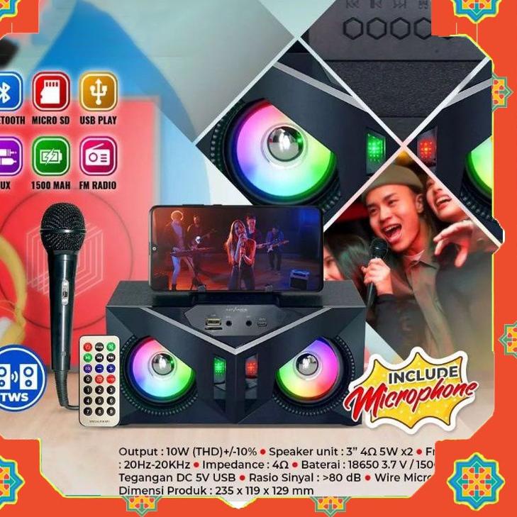 ❂ Speaker Advance  Bluetooth Music Box Karaoke Free Mic ●