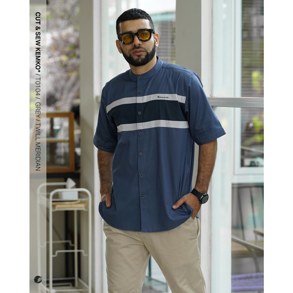 Promo Spesial Disc. 30% | Koko Pria Dewasa Samase Kemko | T0104 Gey/Abu-Abu - Lengan Pendek