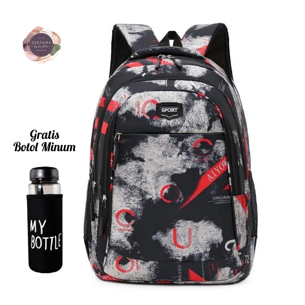 Tas Ransel Anak Laki Laki Untuk Sekolah Sd Smp Sma Model Xvx Camo Free Botol Minum