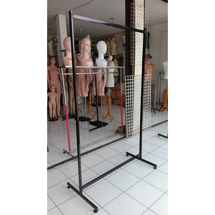 GAWANG BAJU KOTAK GAMIS - gantungan baju - gawang baju besi - stand hanger - toko distro butik - Hit