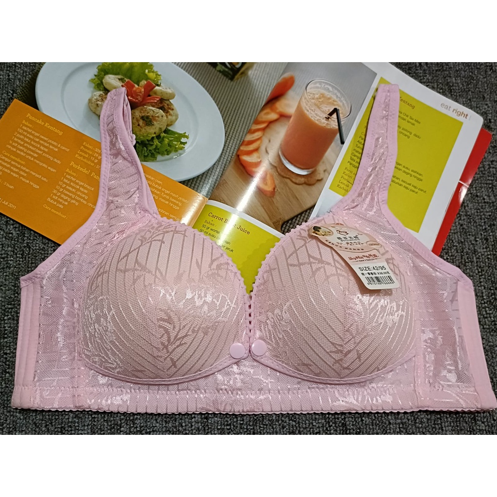 BRA / BH WANITA MENYUSUI 639 TIDAK ADA KAWAT, BUSA SEDANG BUKAAN DEPAN SIZE 34-42 KAIT 3 PAKAIAN DALAM WANITA IMPORT