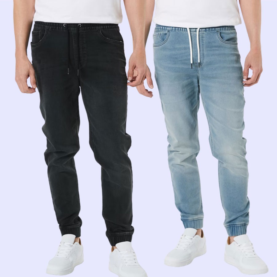 lovemecorner ANKO CUFF DENIM JOGGER CELANA JEANS PRIA CELANA JOGGER PRIA CELANA PANJANG PRIA