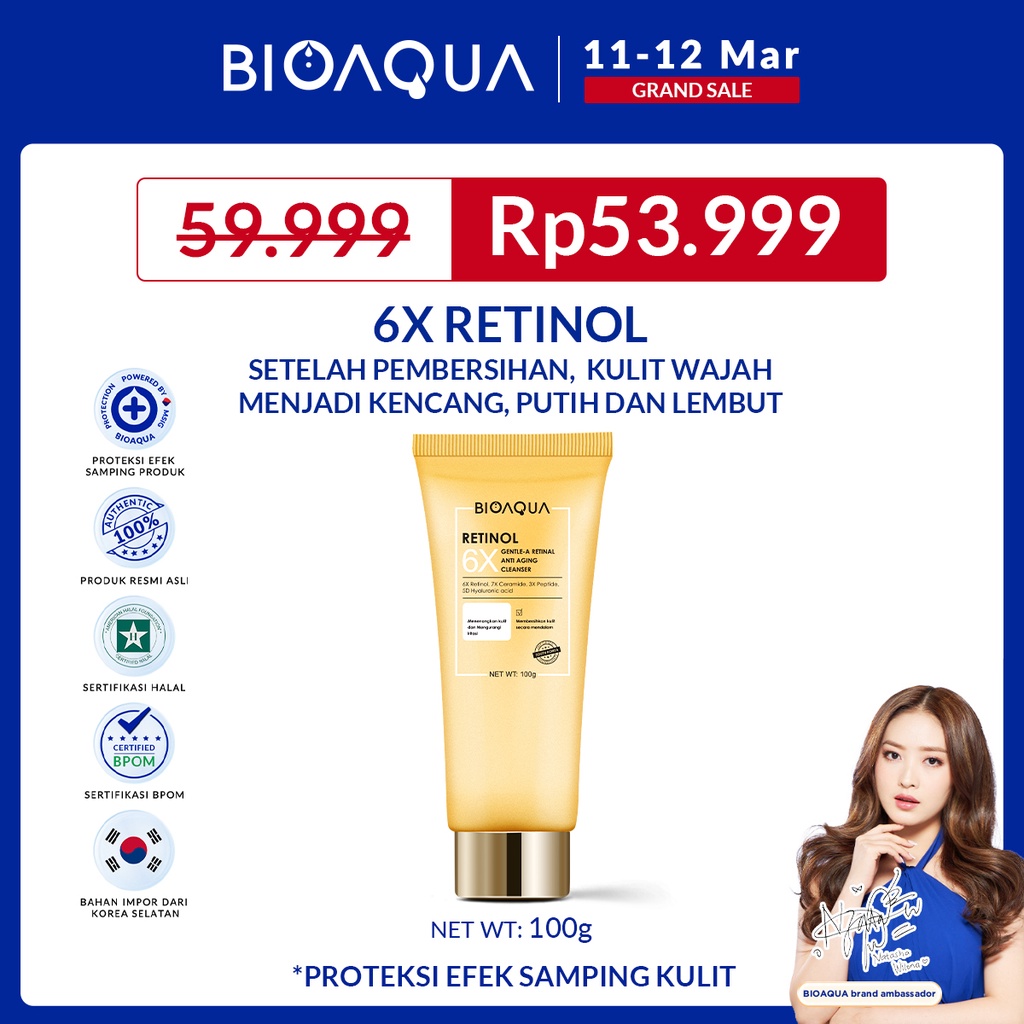Jual BIOAQUA 6X GentleA Retinol Amino Facial Wash Anti Aging Low pH