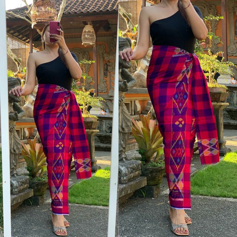 Endek Dobol Tanpa Tretes Set Selendang