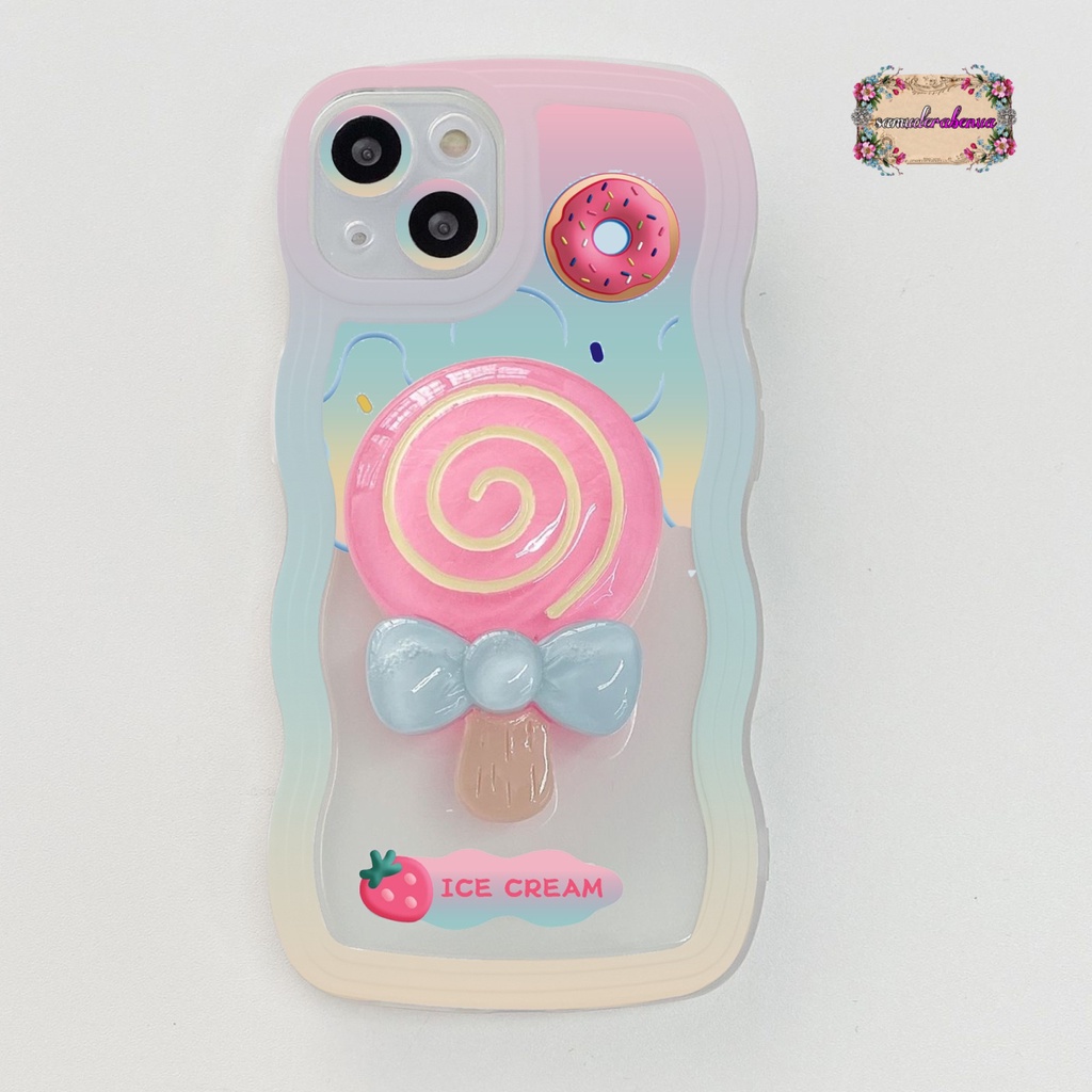 SS275 SOFTCASE ICE CREAM BUTTER WITH CANDY POPSOCKET FOR IPHONE 7 8 7+ 8+ X XS XR XS MAX 11 12 13 14 PRO MAX SB4975