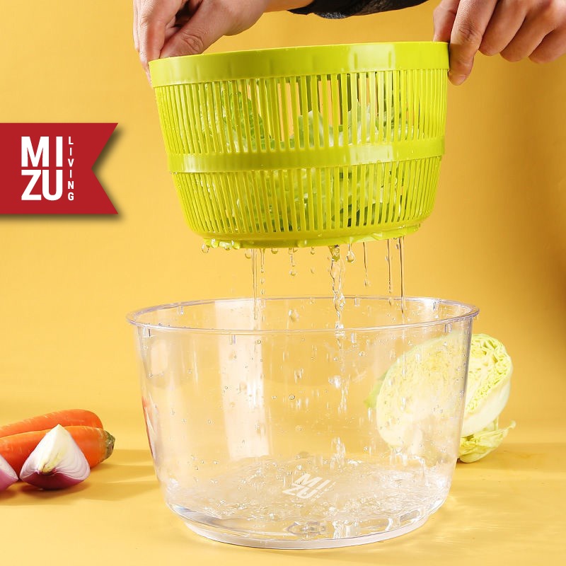 MIZU TATSUMAKI 5L Vegetable Salad Spinner Pengering Sayuran Putar Peniris