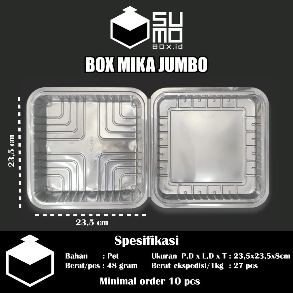 Plastik mika kue ukuran 1x jumbo / mika kotak makanan besar / box mika kue bolu besar [ECERAN]