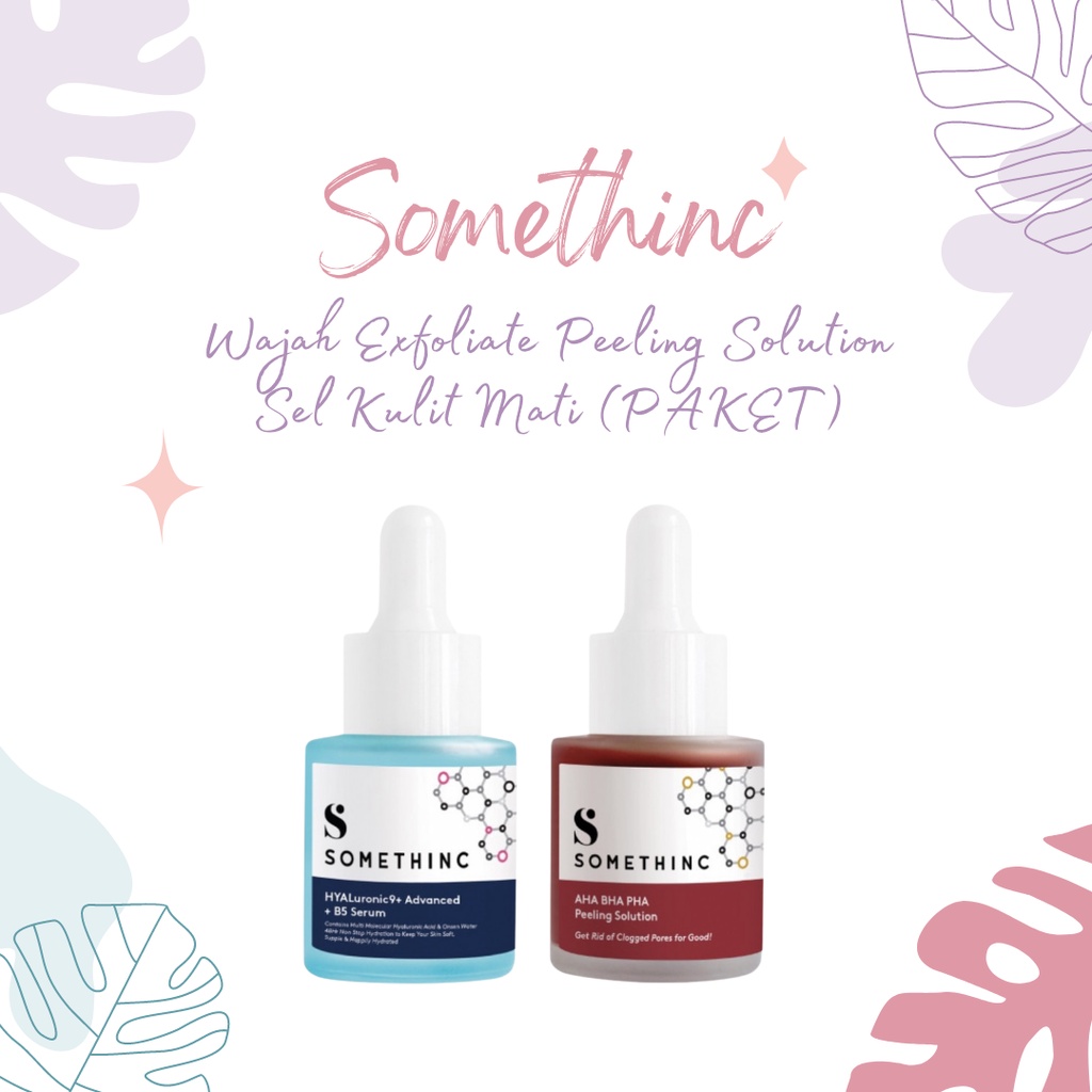 Somethinc Paket Wajah Exfoliate Peeling Solution Sel Kulit Mati ( HYALURONIC 9 + ADVANCED + B5 SERUM