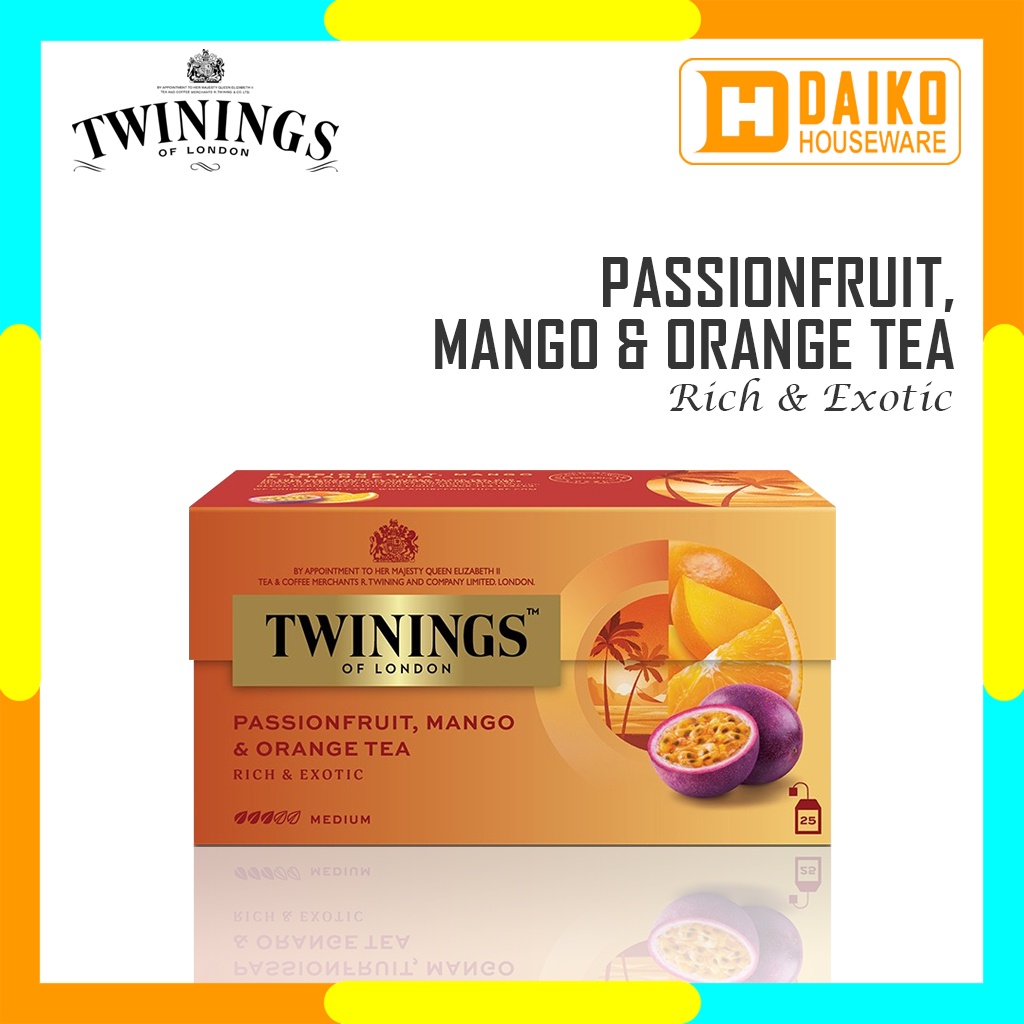 Teh Hitam Celup Twinings Passionfruit Mango &amp; Orange 25 x 2gr Tea Bags Teh Hitam Kantong Rasa Buah Markisa &amp; Jeruk