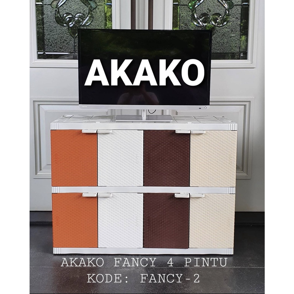 Meja Tv Lemari Tv Lemari Plastik Akako Fancy  2 Susun