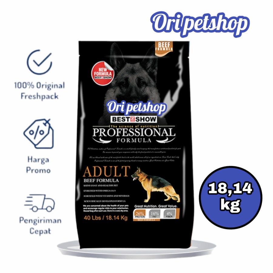 Dog Food Profesional Adult Beef 18kg / Makanan Anjing Gojek Grab