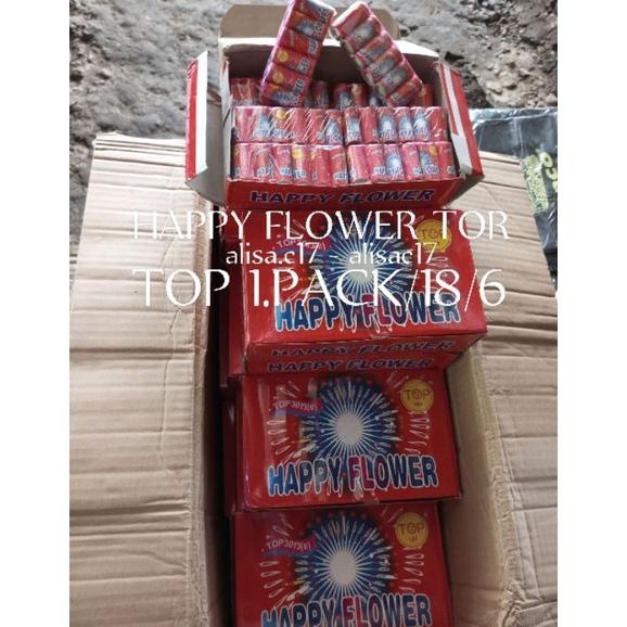 PETASAN KEMBANG API HAPPY FLOWER TOR 1 BOX PETASAN DISKO AJEP AJEP DOR MAINAN ANAK ROMAN CANDLE MAGI