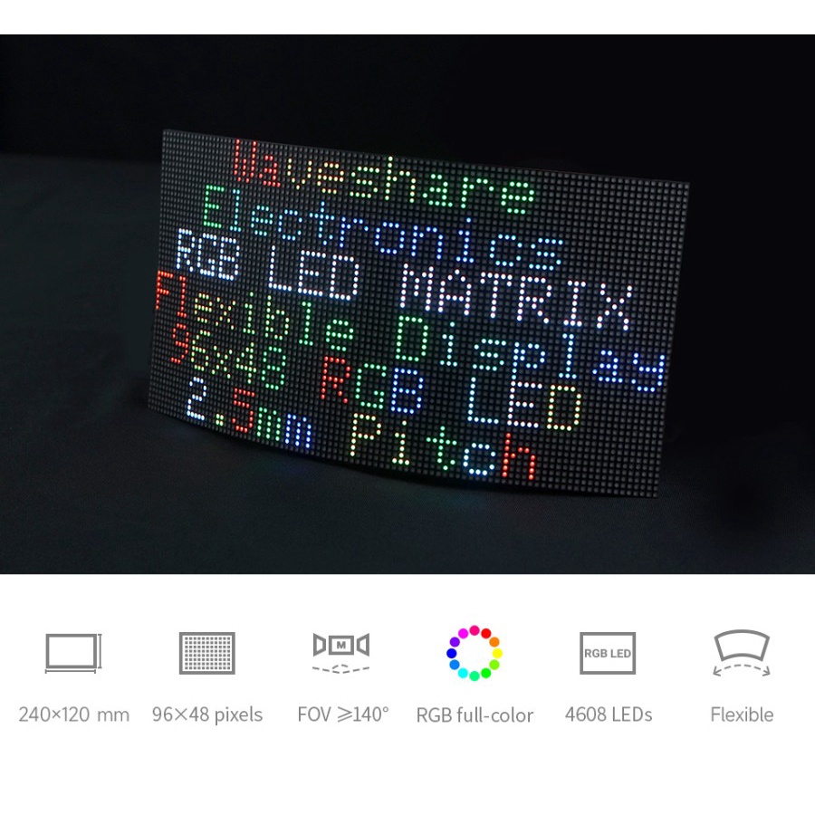 Flexible RGB LED Matrix Panel 96×48 Pixel Adjustable Brightness