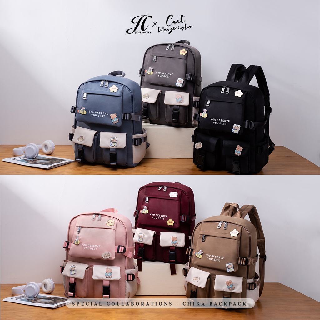 SPECIAL COLLABORATIONS JIMS HONEY x CUT MEYRISKA TAS RANSEL WANITA CHIKA BACKPACK