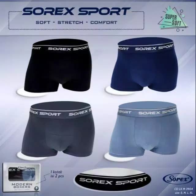 SOREX Man Cd Boxer Sport Pria LK 3904 Lembut Super Soft