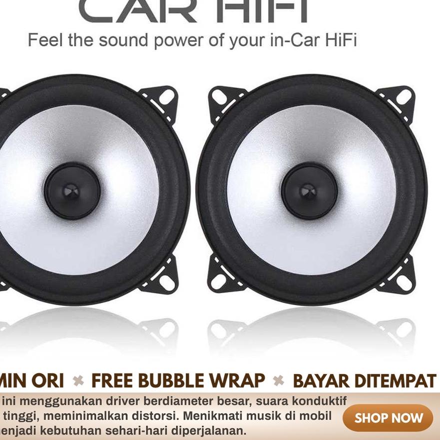 ➲ Speaker Subwoofer Spiker Super Bass Audio Mobil HiFi Ukuran  4 Inch 60W 2 PCS Speaker Bass Terenak