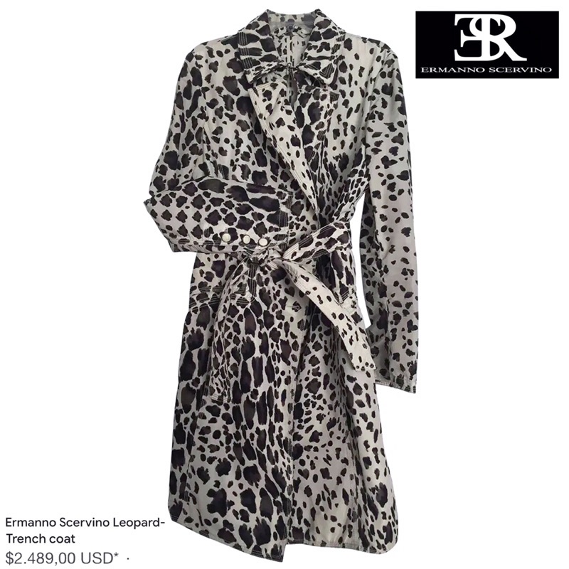 Ermanno Scervino Women Leopard Trench Coat