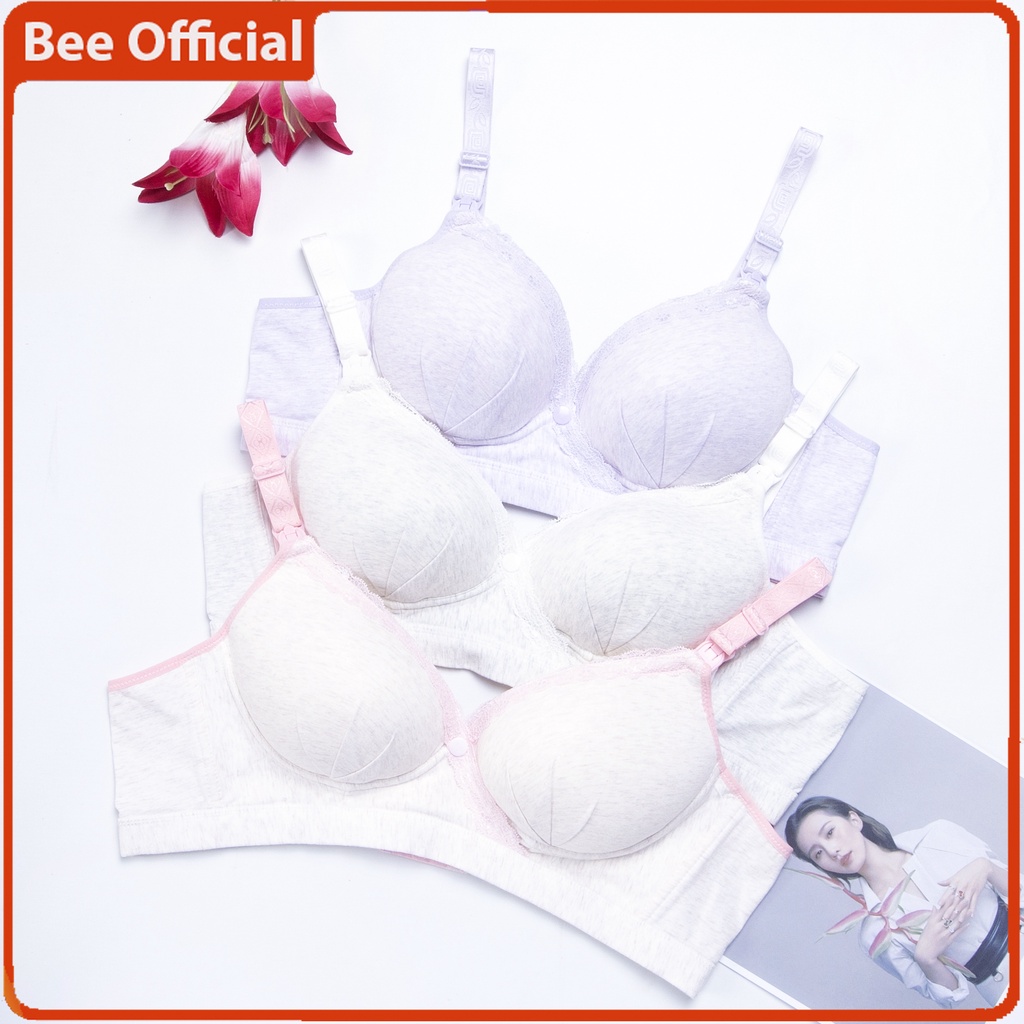 BEE - Bra Menyusui Tanpa Kawat Bahan Katun Busa Tebal Nursing Bra 8869