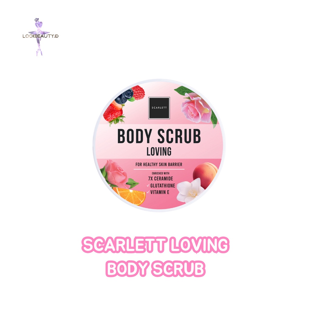 BODY SCRUB SCARLETT WHITENING - SCARLETT LULUR BADAN ROMANSA POMEGRANTE JOLLY HAPPY CHARMING LOVING BODY SCRUB LULUR